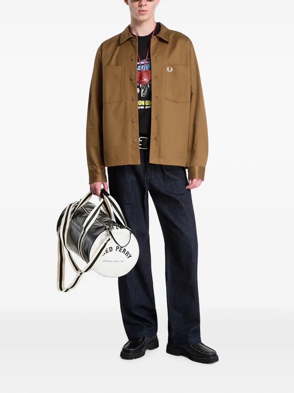 Fred Perry Twill shirtjack Bruin