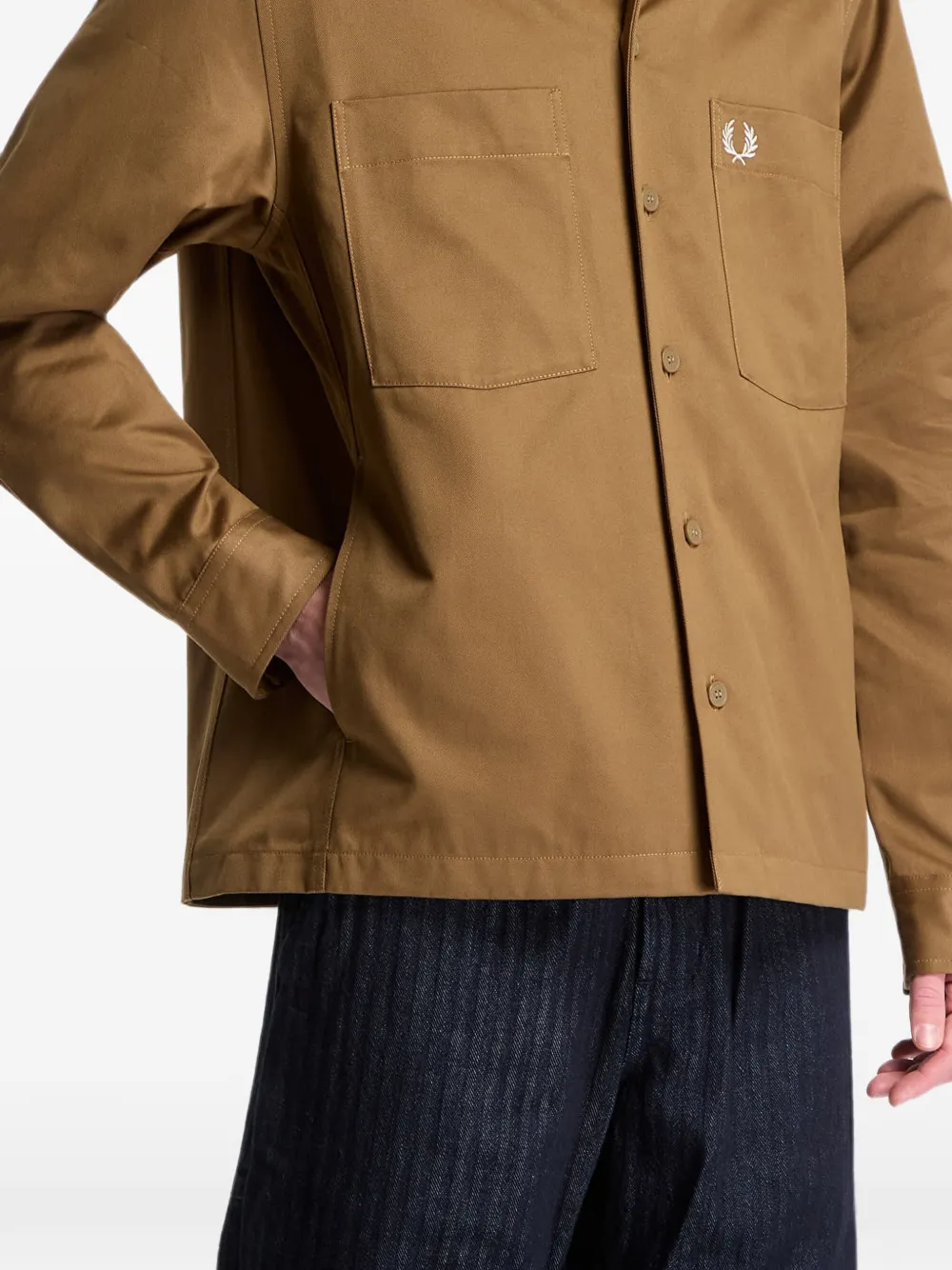 Fred Perry Twill shirtjack Bruin