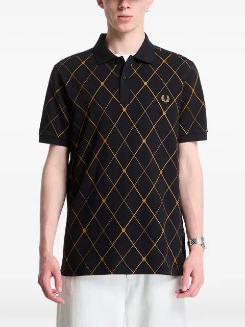 Fred Perry Argyle-print Fred Perry polo shirt