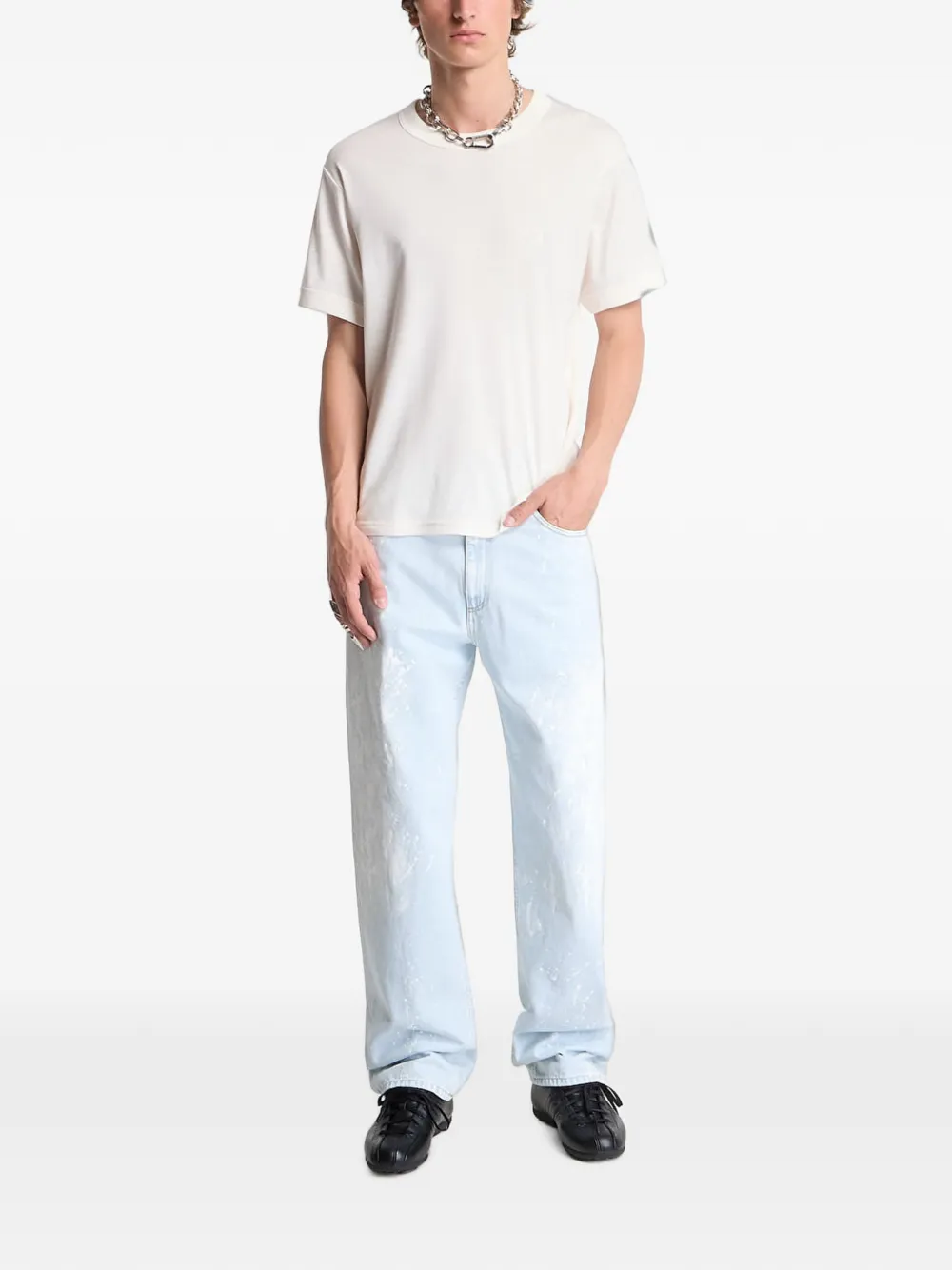 Y-3 T-shirt met logoprint Wit