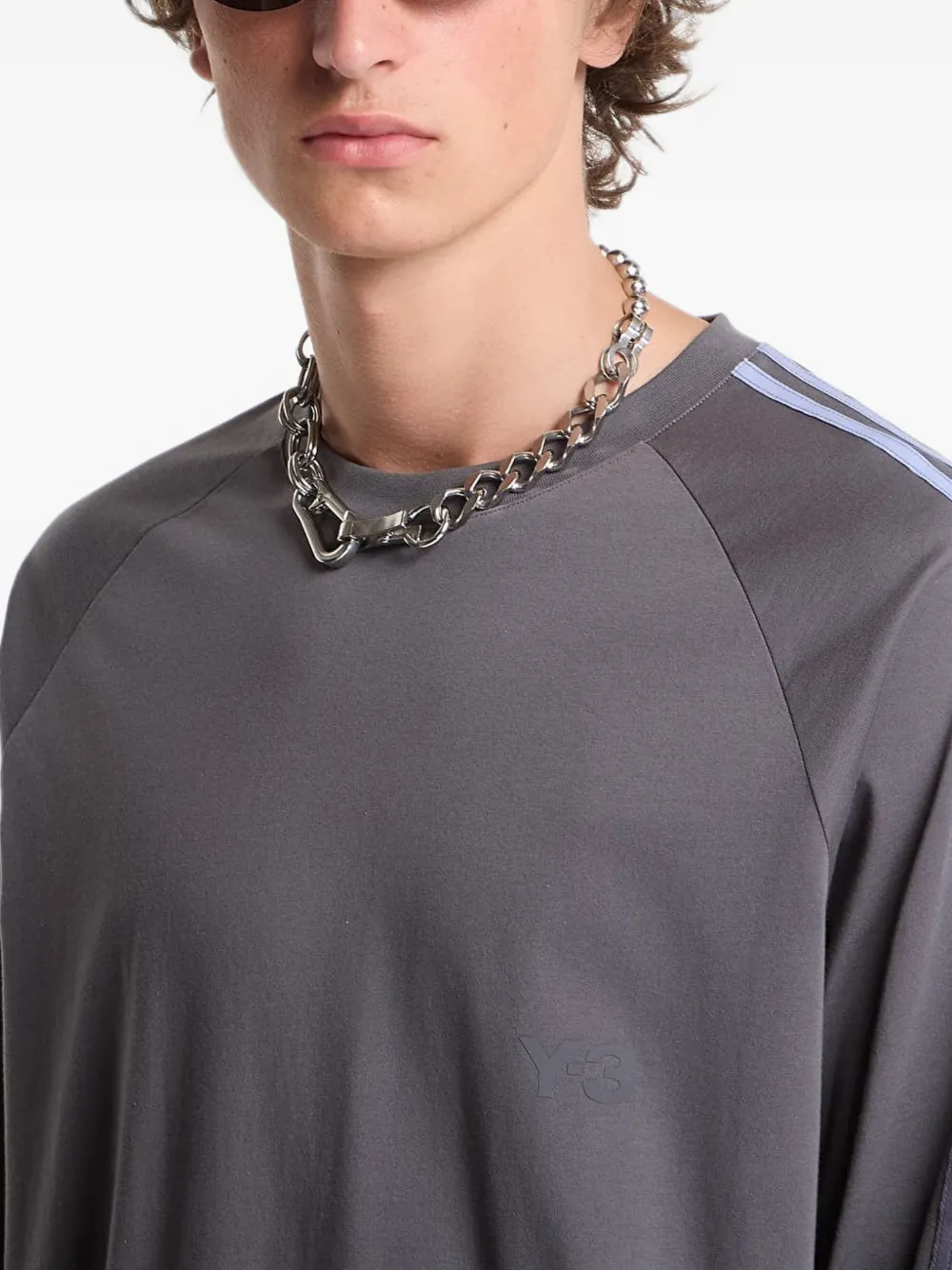 Y-3 T-shirt met raglan mouwen Grijs