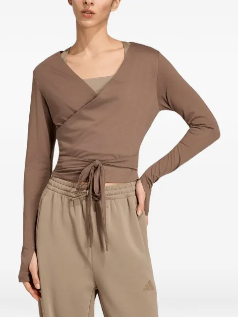 adidas 3-Stripes Studio wrap top
