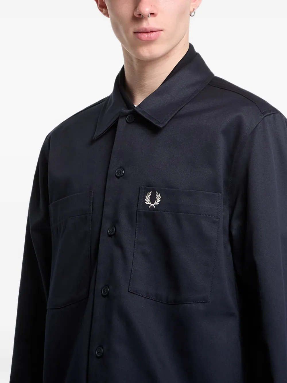 Fred Perry Twill shirtjack Blauw