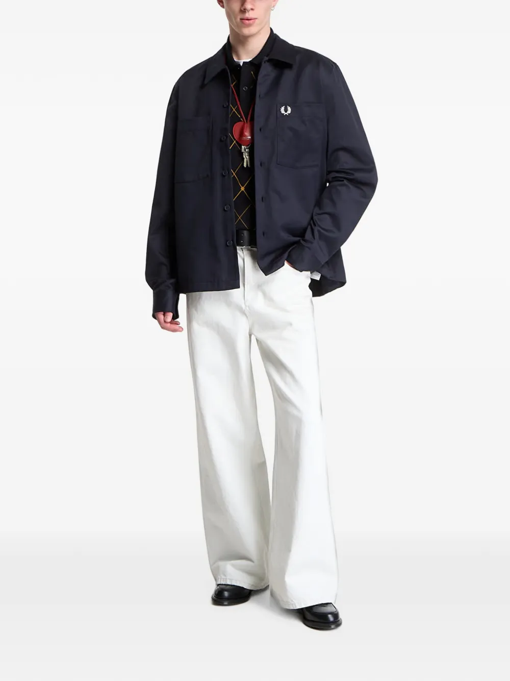 Fred Perry Twill shirtjack Blauw