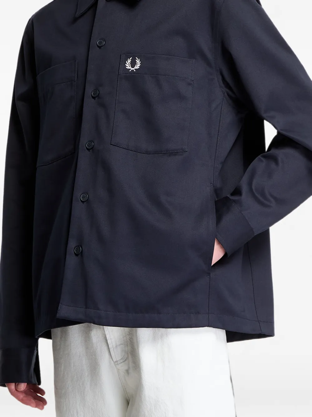 Fred Perry Twill shirtjack Blauw