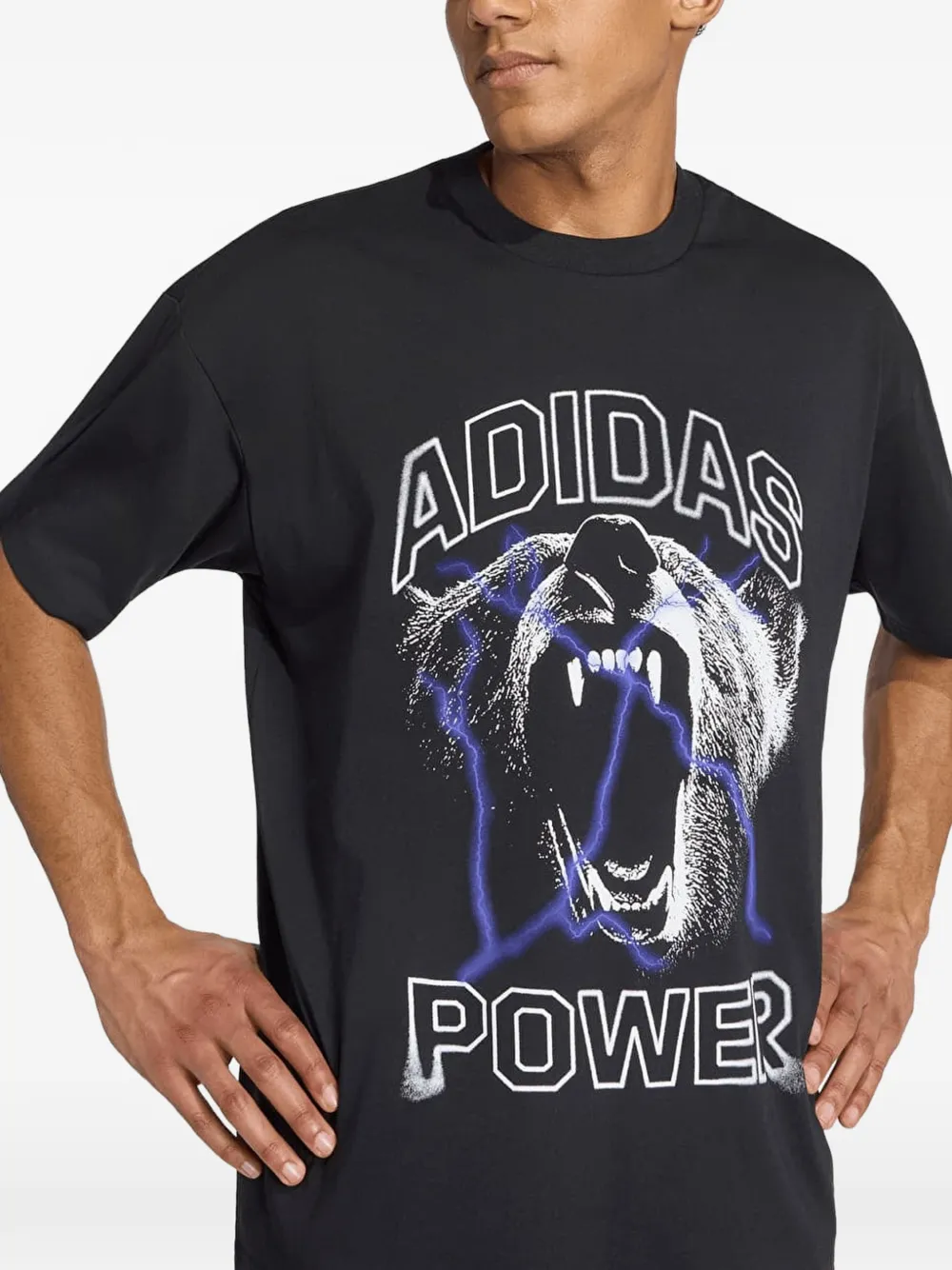 adidas graphic-print T-shirt Zwart