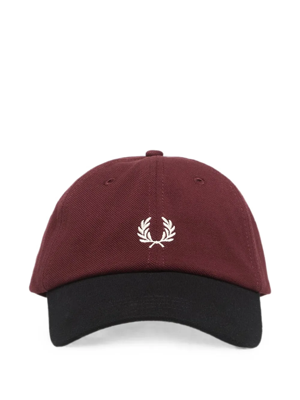 Fred Perry Colour-block Logo Cap In Brown