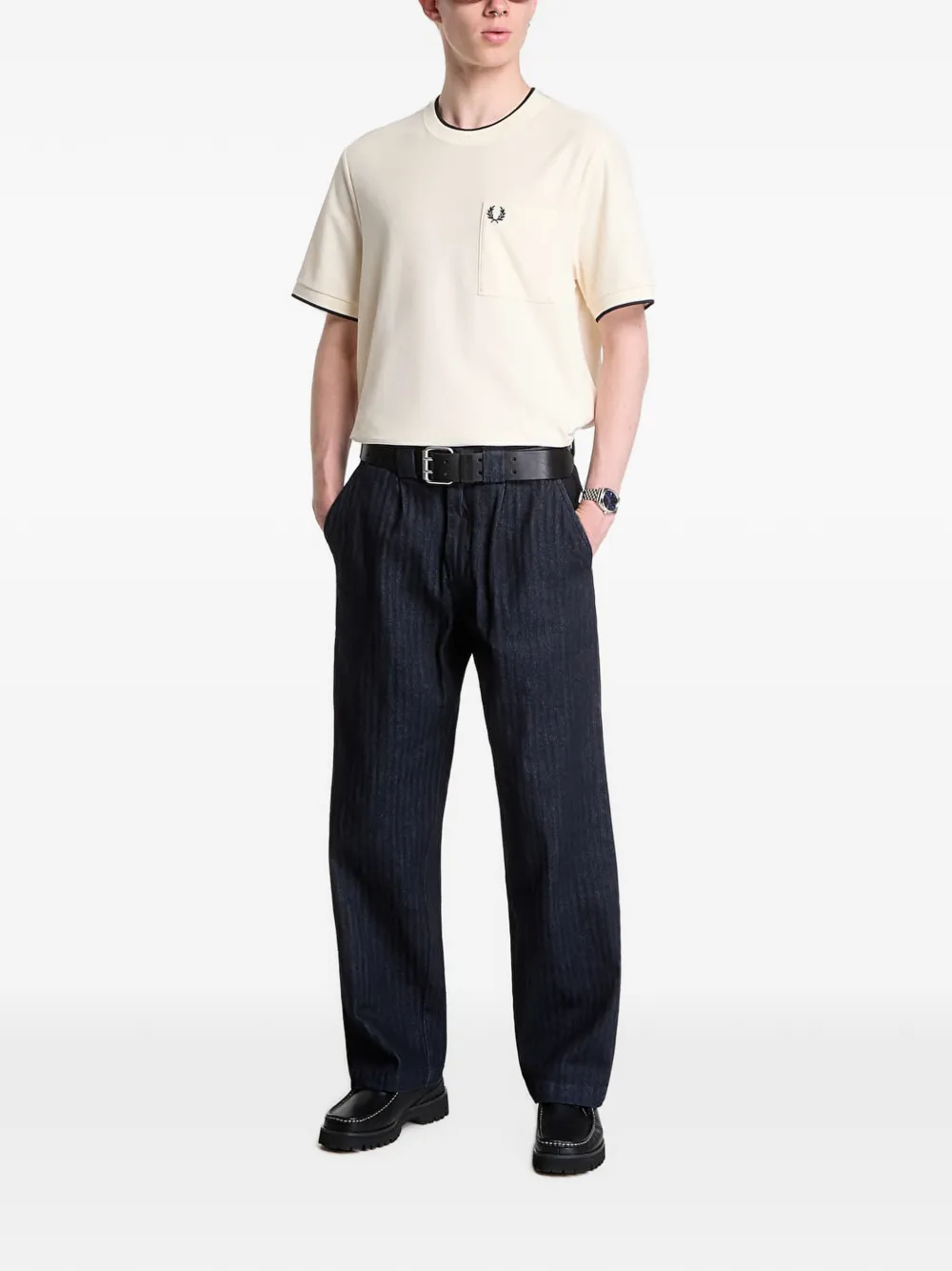 Fred Perry Katoenen T-shirt Beige