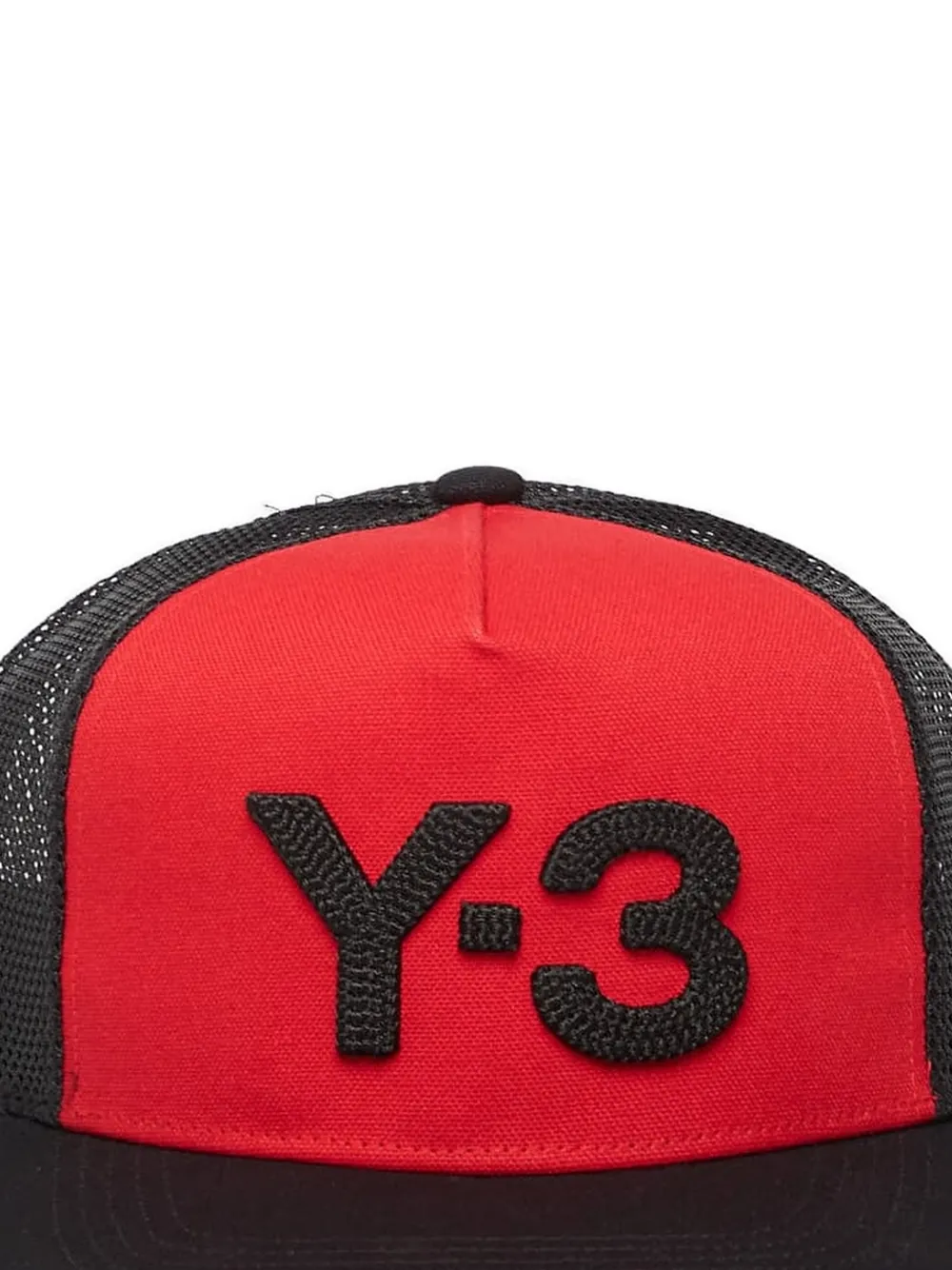 Y-3 Truckerpet met geborduurd logo en mesh vlak Rood