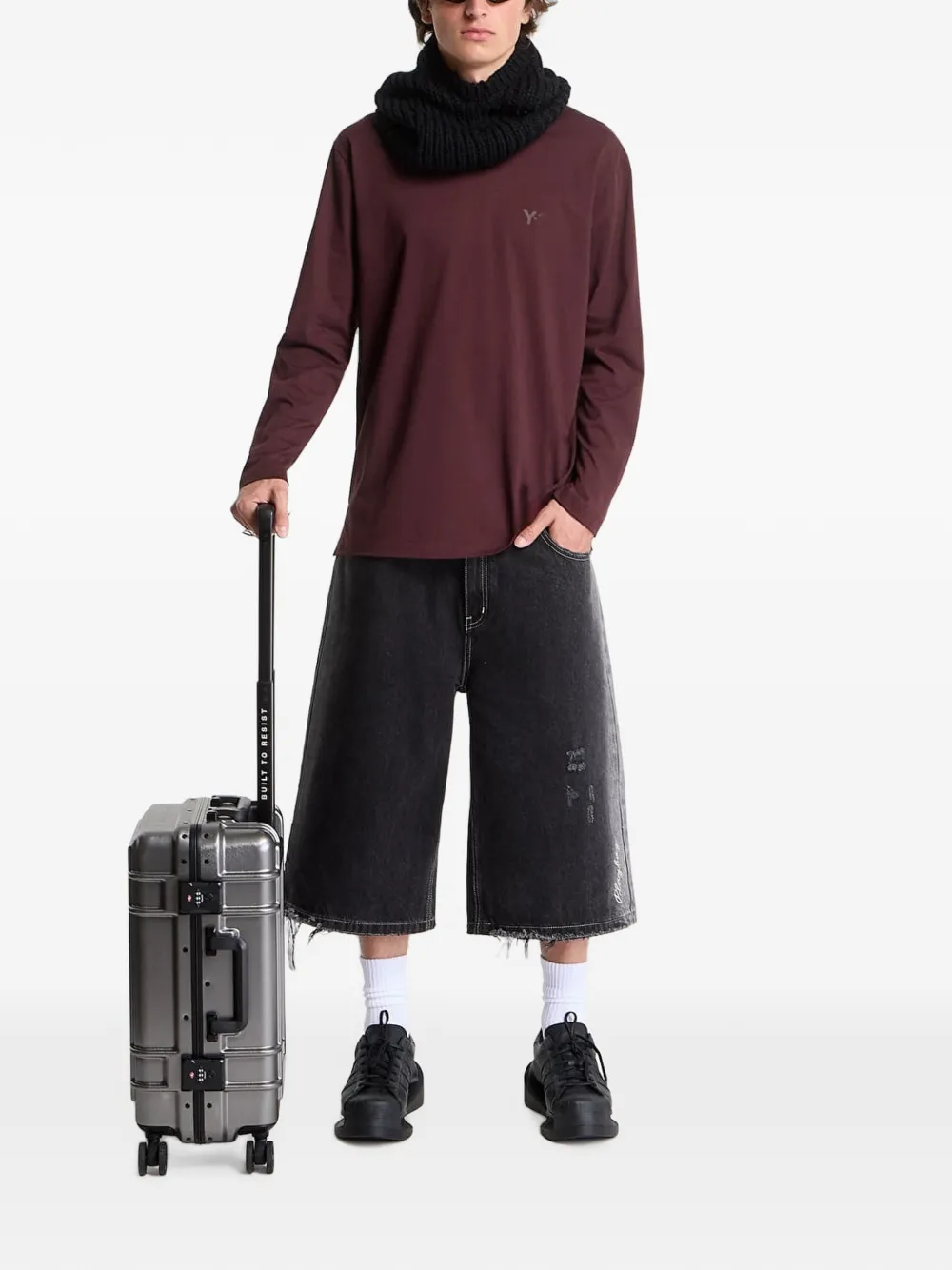Y-3 T-shirt met logoprint Bruin