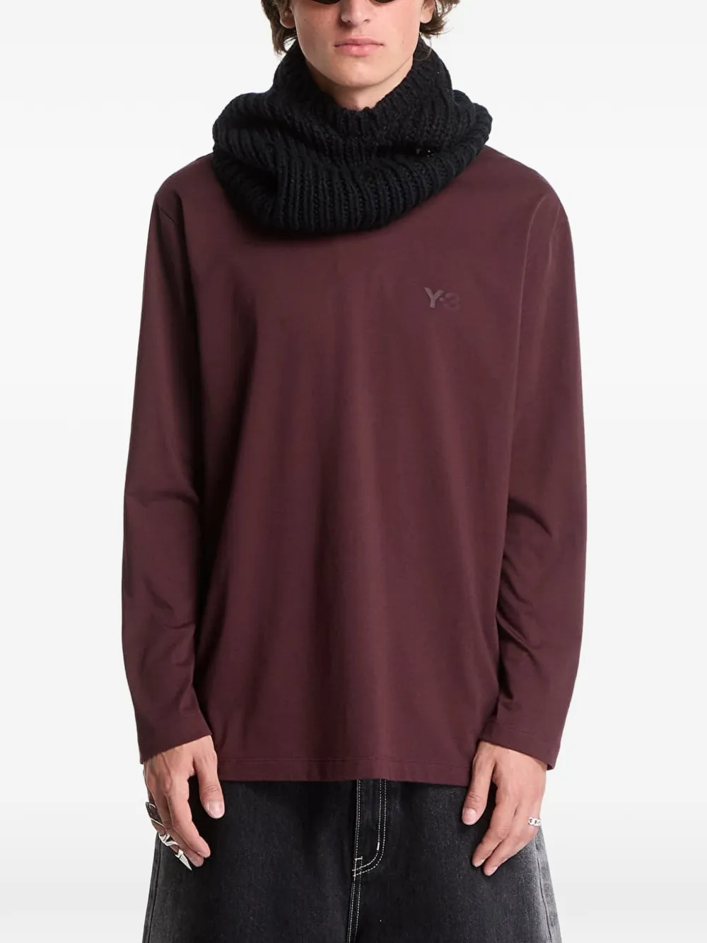 Y-3 T-shirt met logoprint Bruin