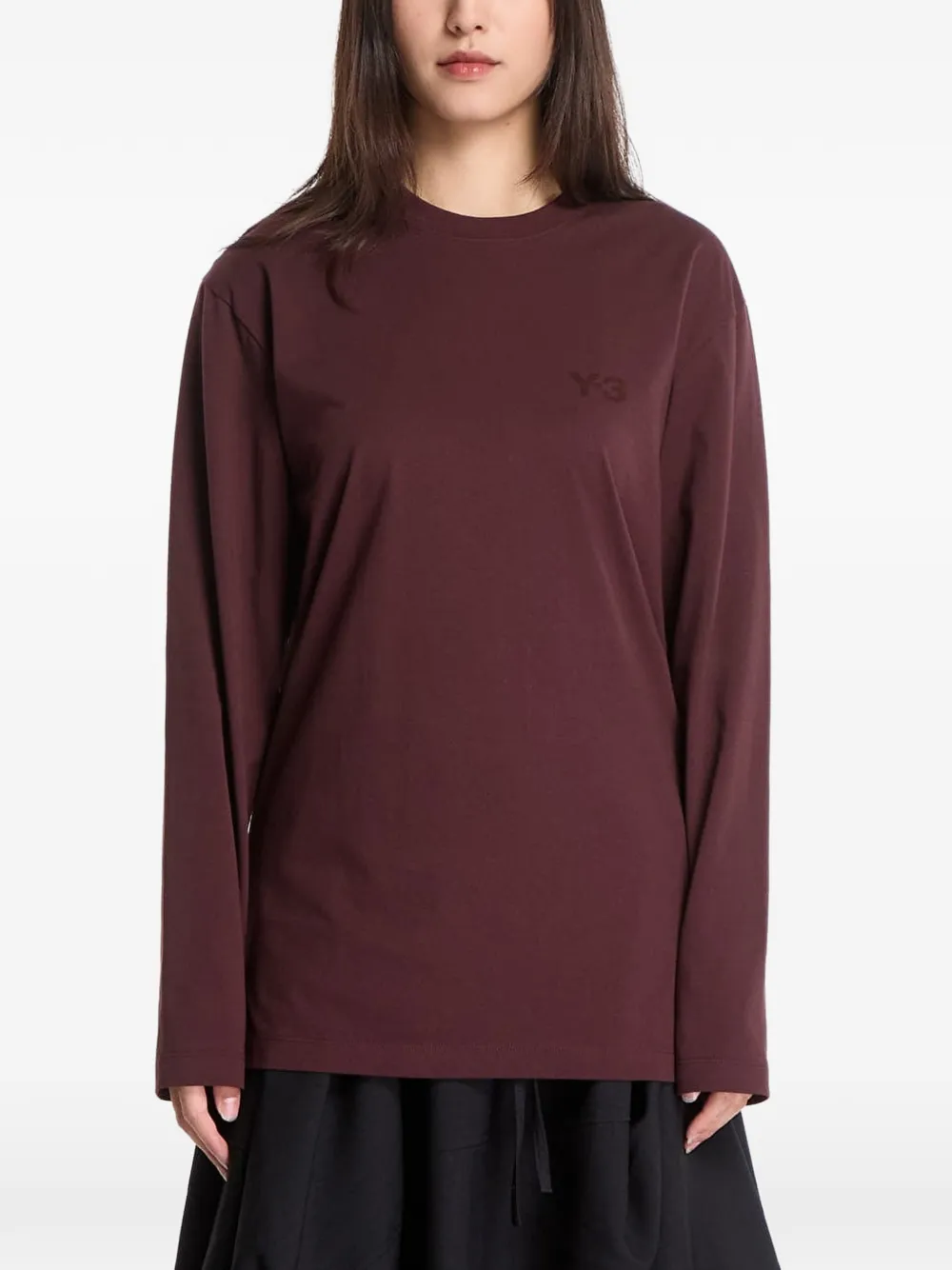 Y-3 T-shirt met logoprint Bruin