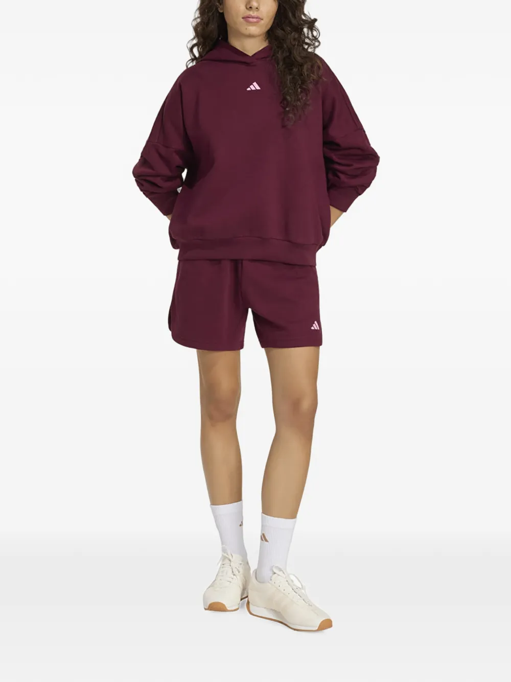 adidas logo-print Studio hoodie Rood