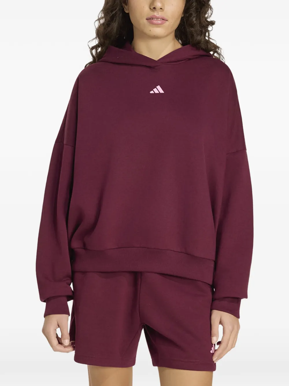 adidas logo-print Studio hoodie - Rosso