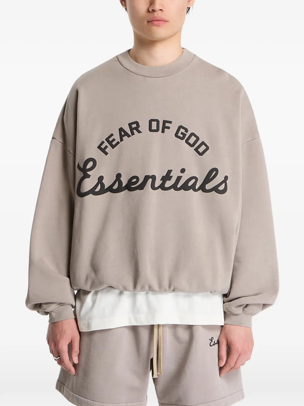 FEAR OF GOD ESSENTIALS Sweater met logoprint Beige