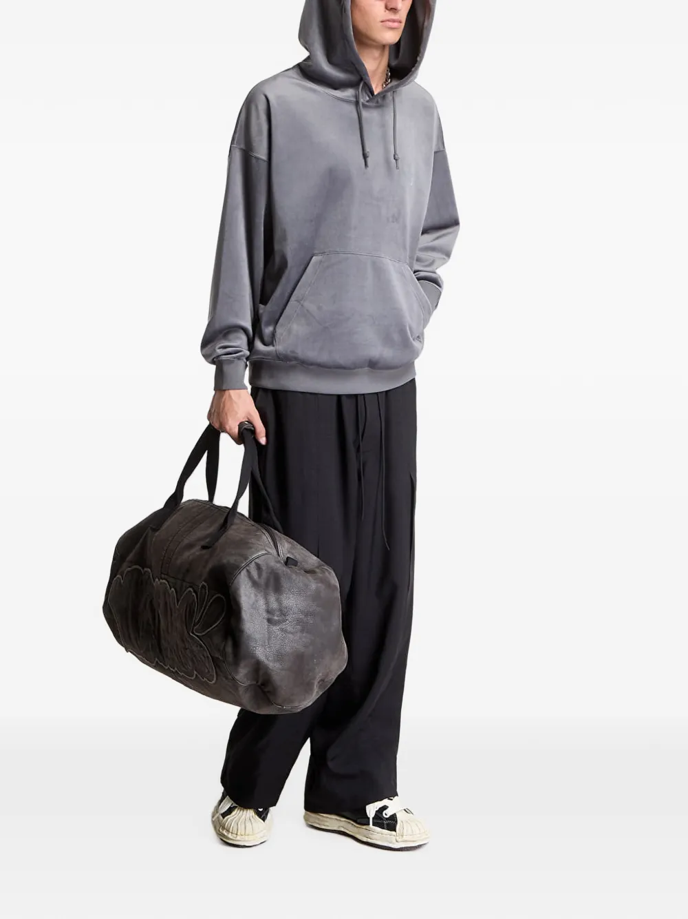 Y-3 Fluwelen ribfluwelen hoodie Grijs