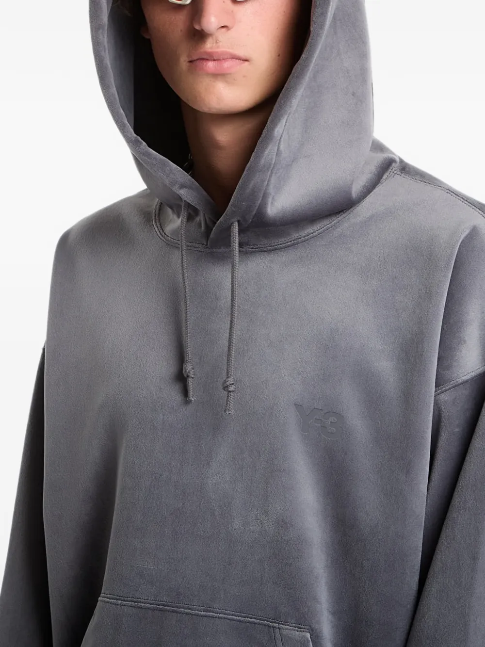 Y-3 Fluwelen ribfluwelen hoodie Grijs