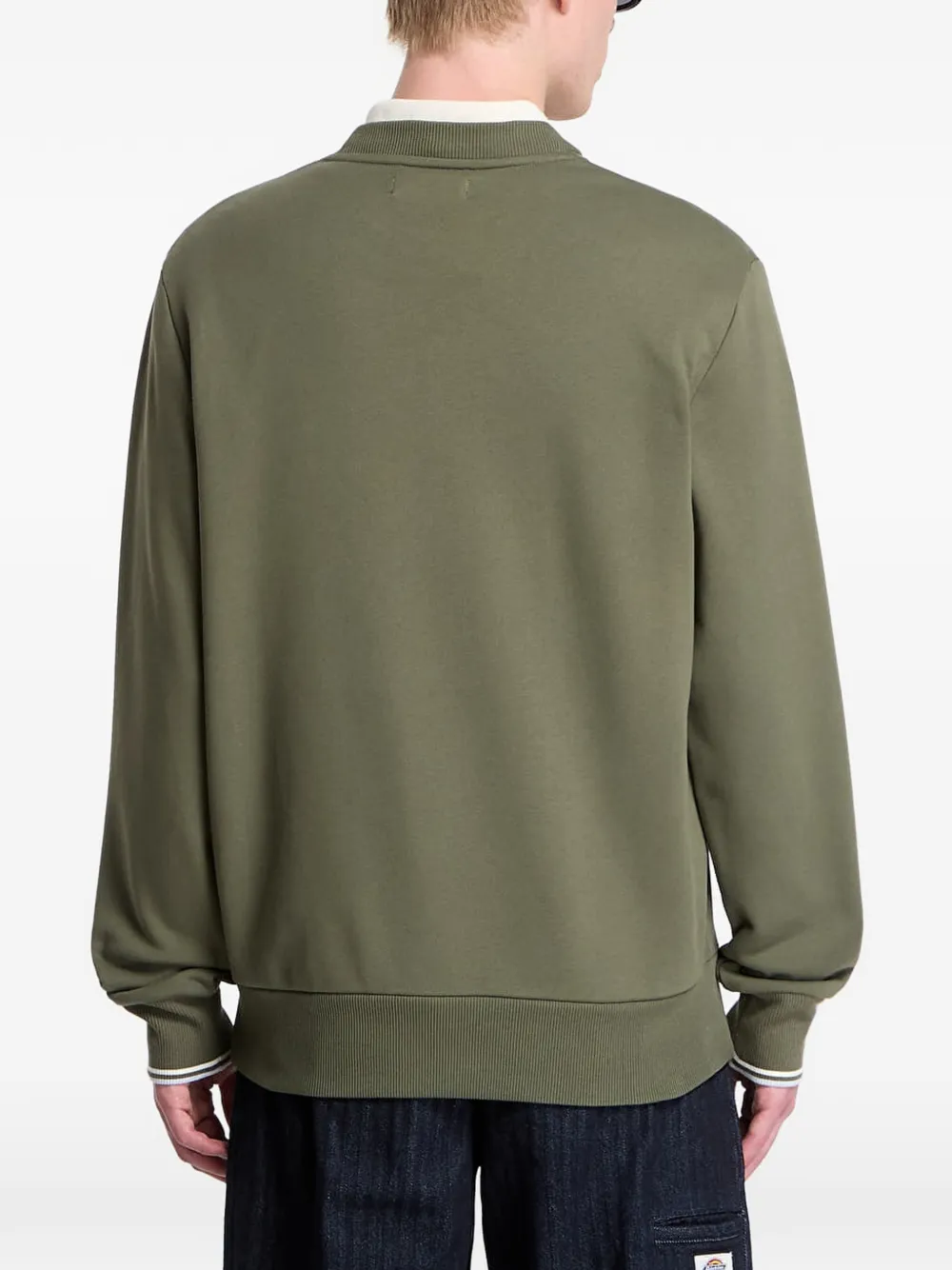 Fred Perry Trui met geborduurd logo en ronde hals Groen