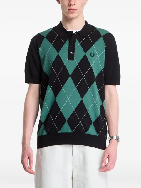 Fred Perry argyle knitted polo shirt