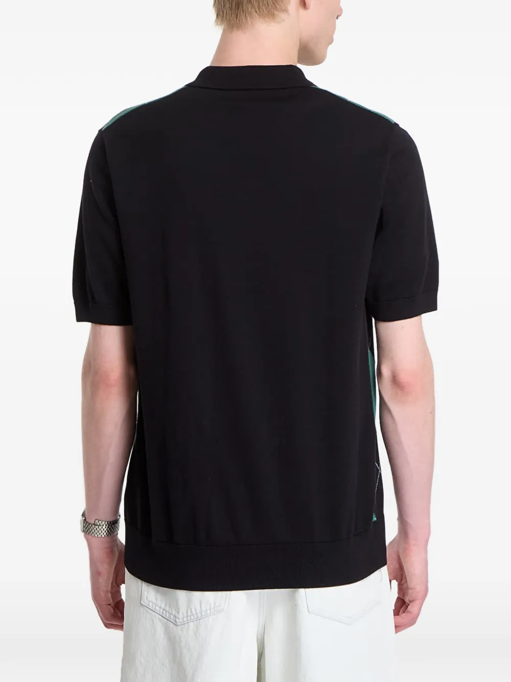 Fred Perry Gebreid poloshirt met argyle patroon Zwart