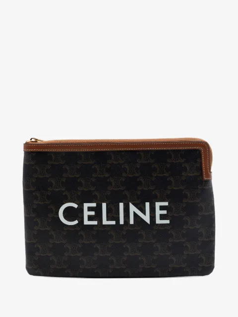 Celine Pre-Owned 2020 Small Triomphe Coated Canvas clutch bag