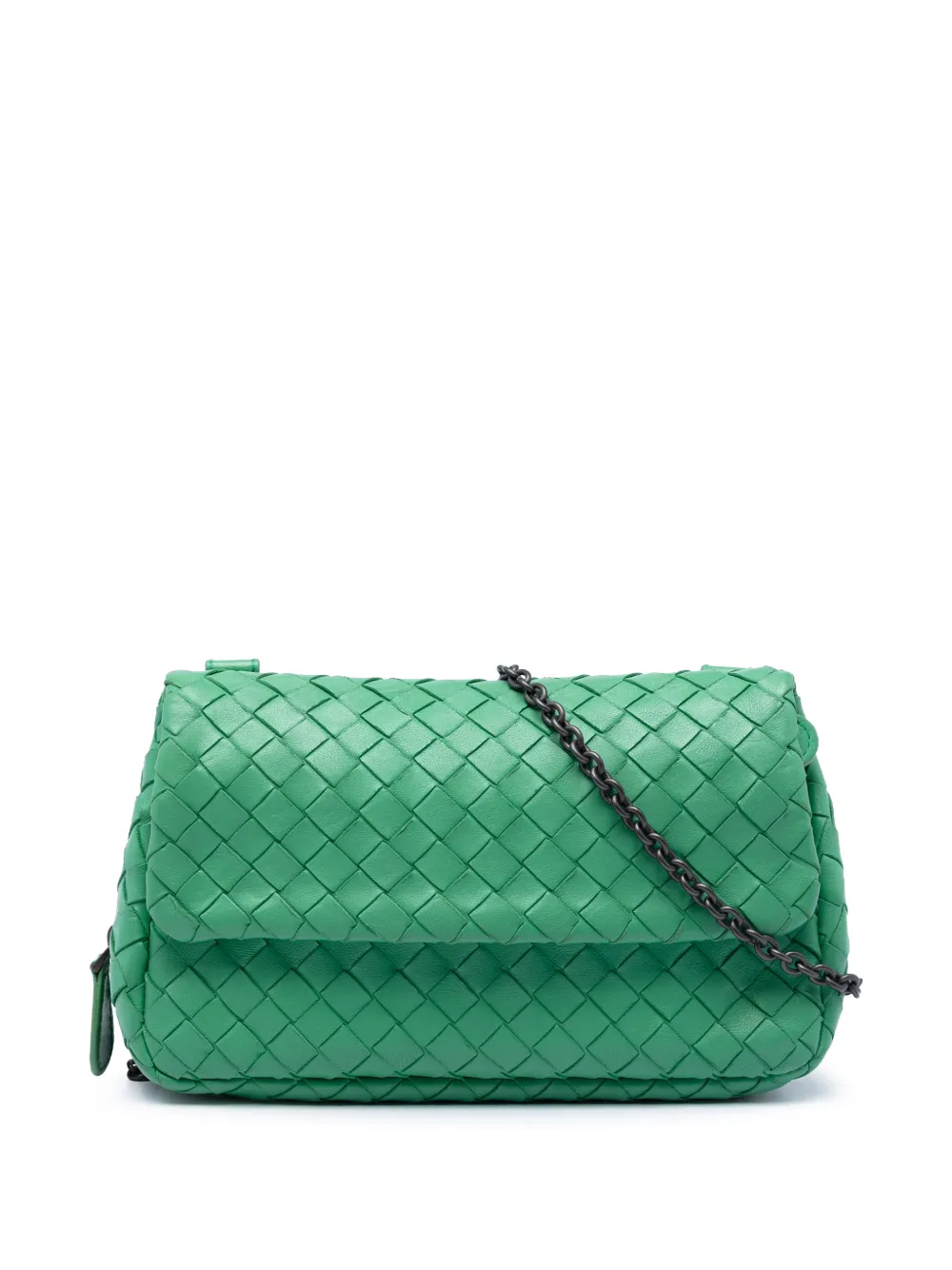 Bottega Veneta Pre-Owned Borsa espandibile a tracolla Intrecciato mini in nappa con catena e battente 2012-2026 - Verde