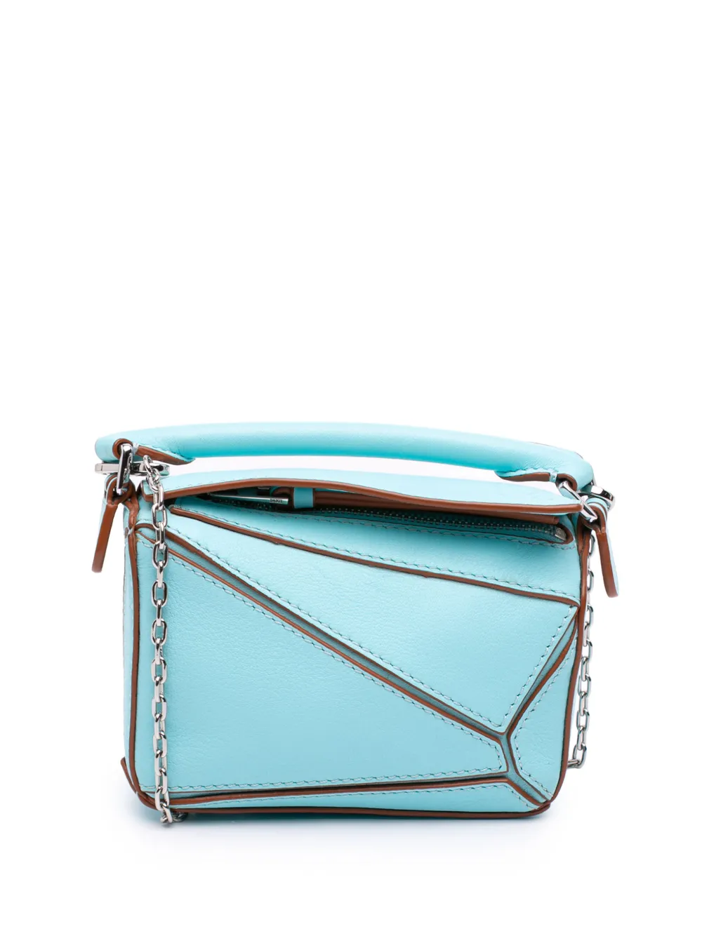 Loewe Pre-Owned Borsa a tracolla Nano Puzzle in pelle di vitello 2021 - Blu