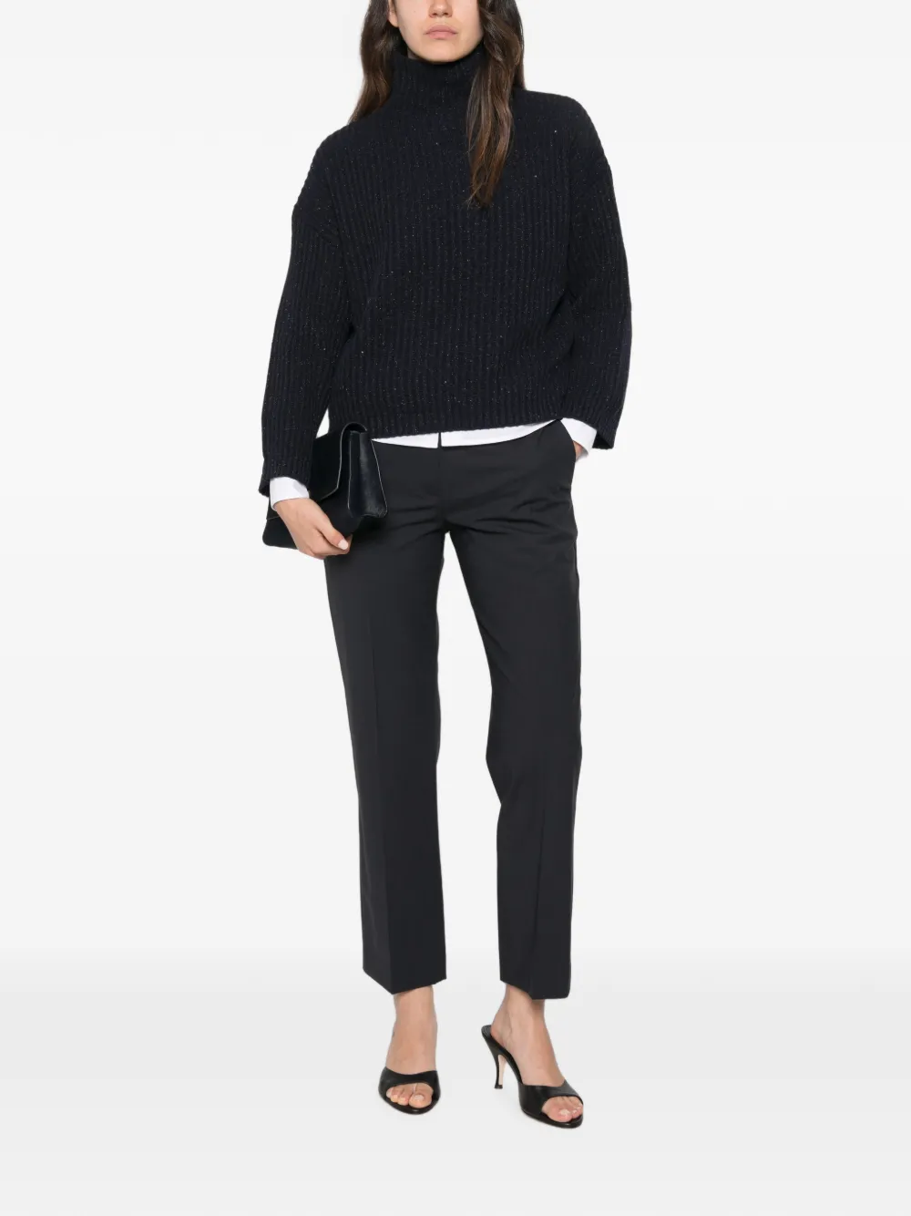 Brunello Cucinelli pressed-crease wool trousers Zwart