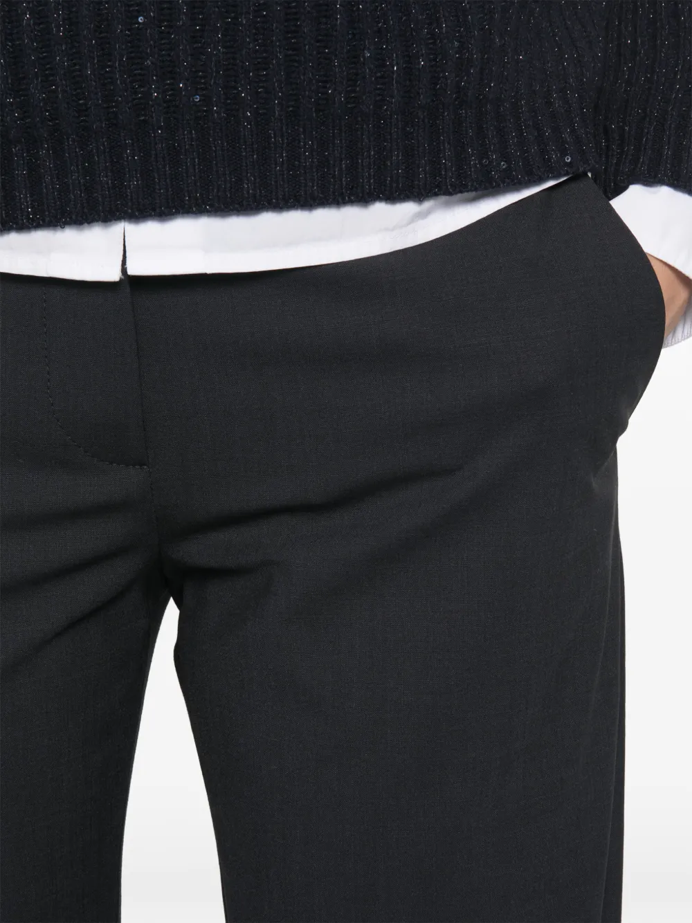 Brunello Cucinelli pressed-crease wool trousers Zwart