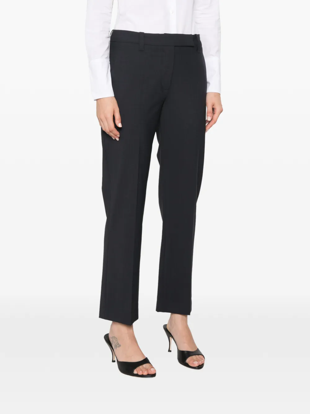 Brunello Cucinelli pressed-crease wool trousers Zwart