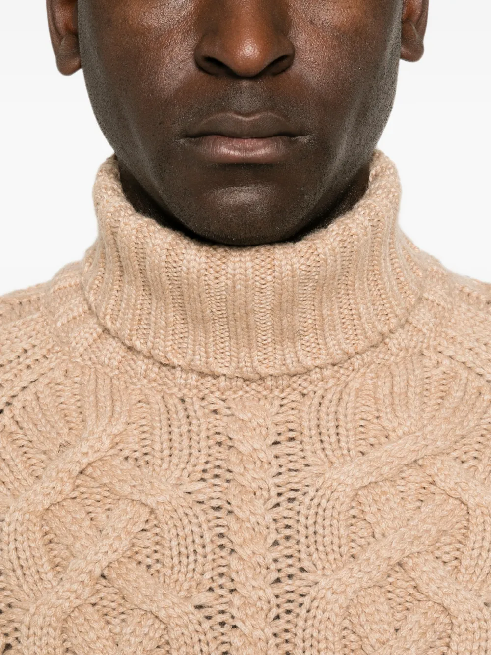 Brunello Cucinelli Kabelgebreide coltrui Beige