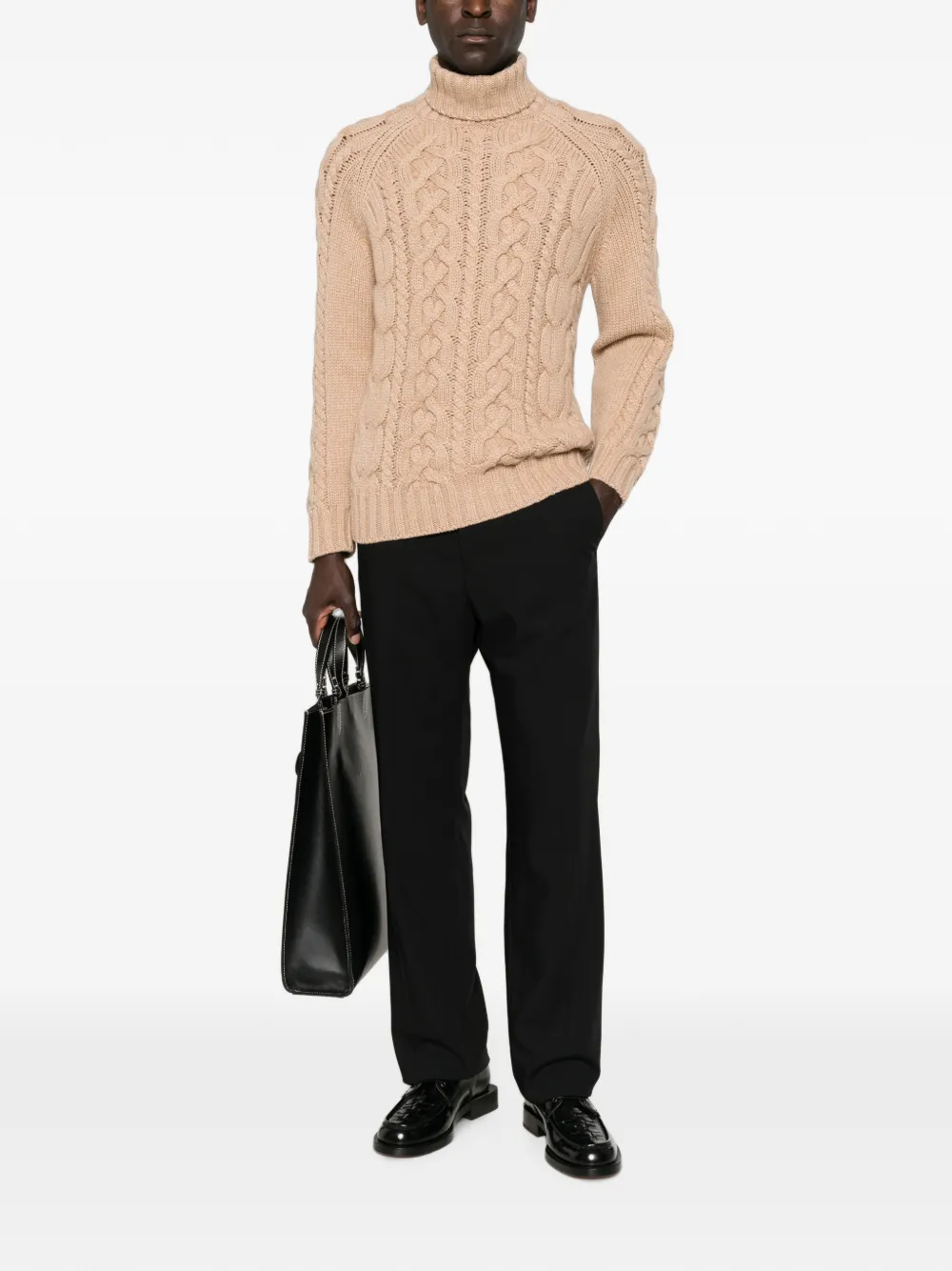 Brunello Cucinelli Kabelgebreide coltrui Beige