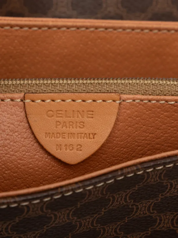 Celine Pre-Owned 2016 Macadam Coated Canvas Crossbody Bag | Brown