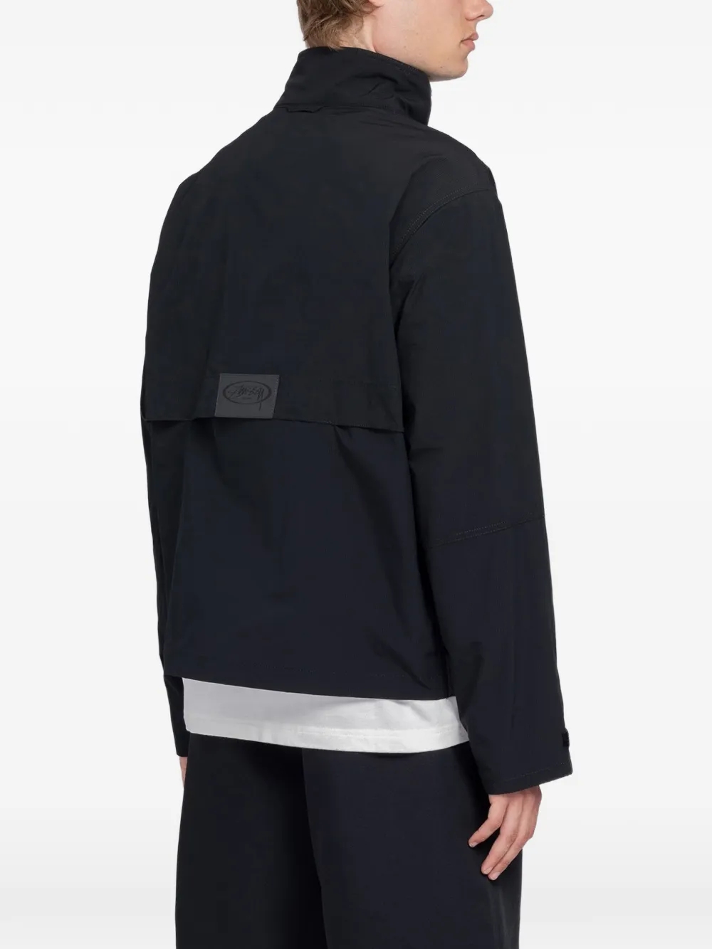 Stüssy MX jack met logoprint en hoge hals Zwart