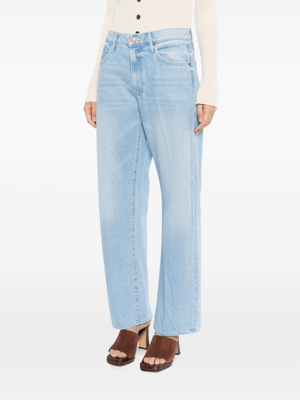 MOTHER Jeans met wijde pijpen en vervaagd effect Blauw