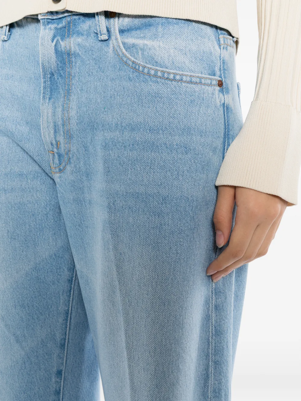 MOTHER Jeans met wijde pijpen en vervaagd effect Blauw