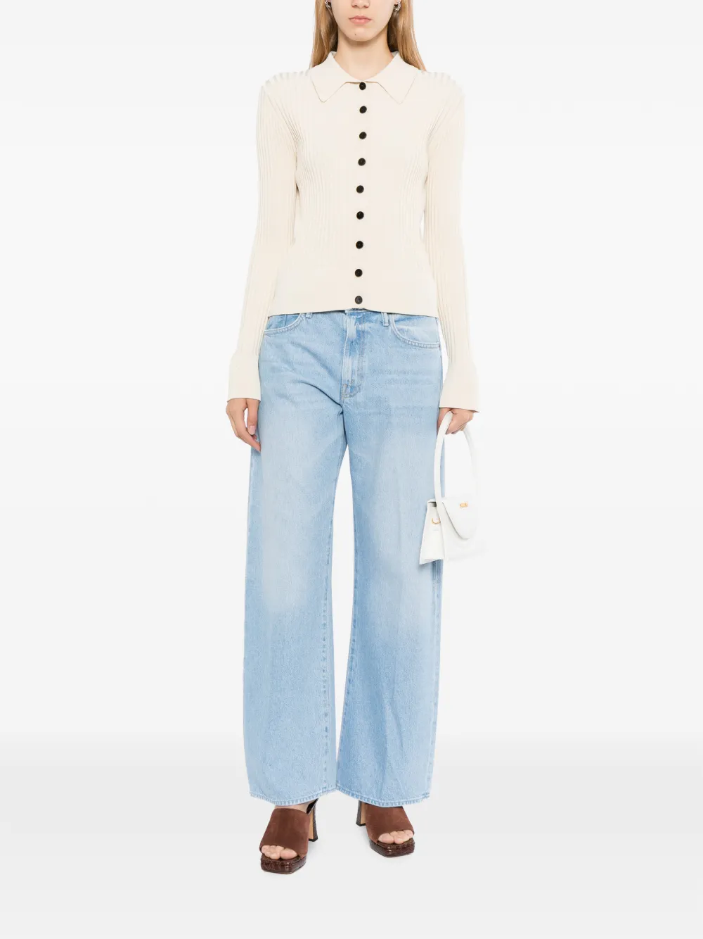 MOTHER Jeans met wijde pijpen en vervaagd effect Blauw