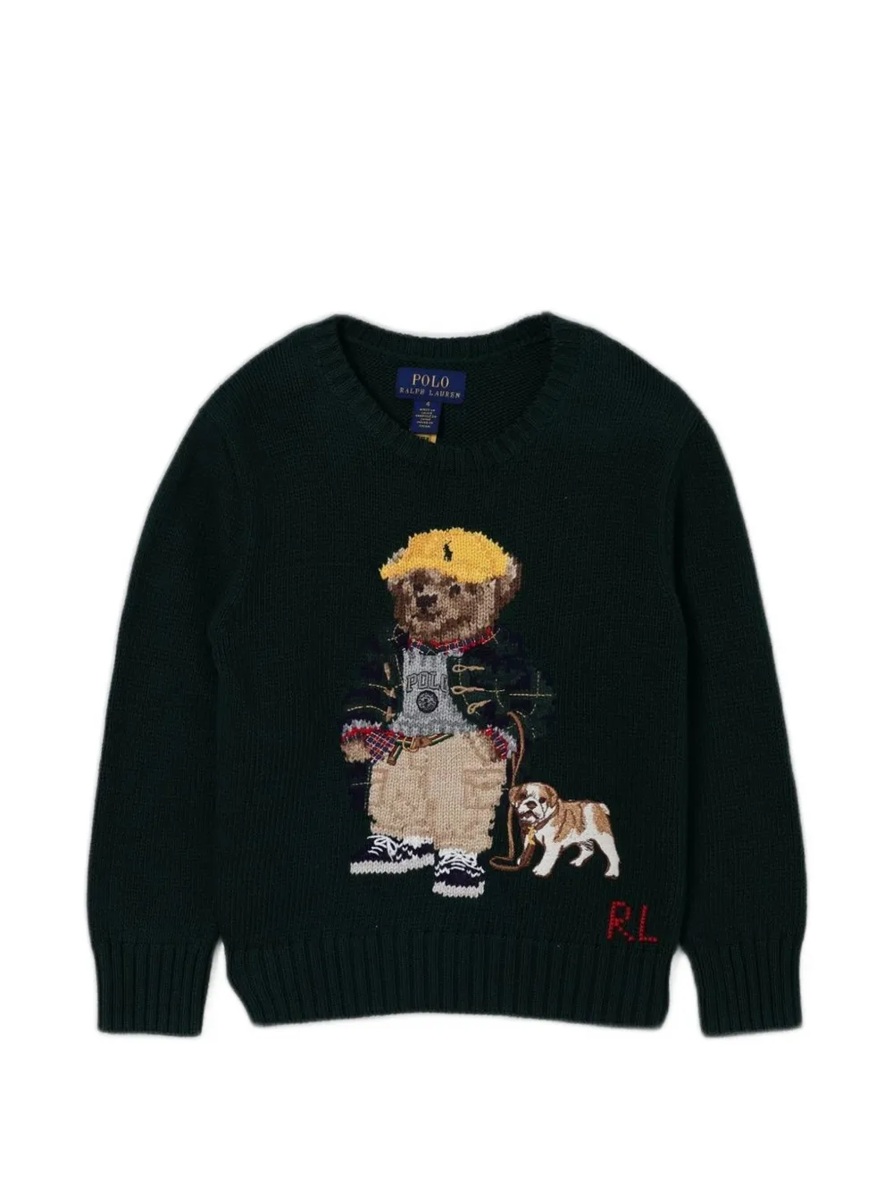 POLO RALPH LAUREN KIDS Polo Bear intarsia-knit sweater - Verde