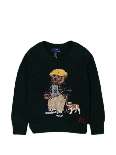 POLO RALPH LAUREN KIDS pull en maille intarsia à motif Polo Bear
