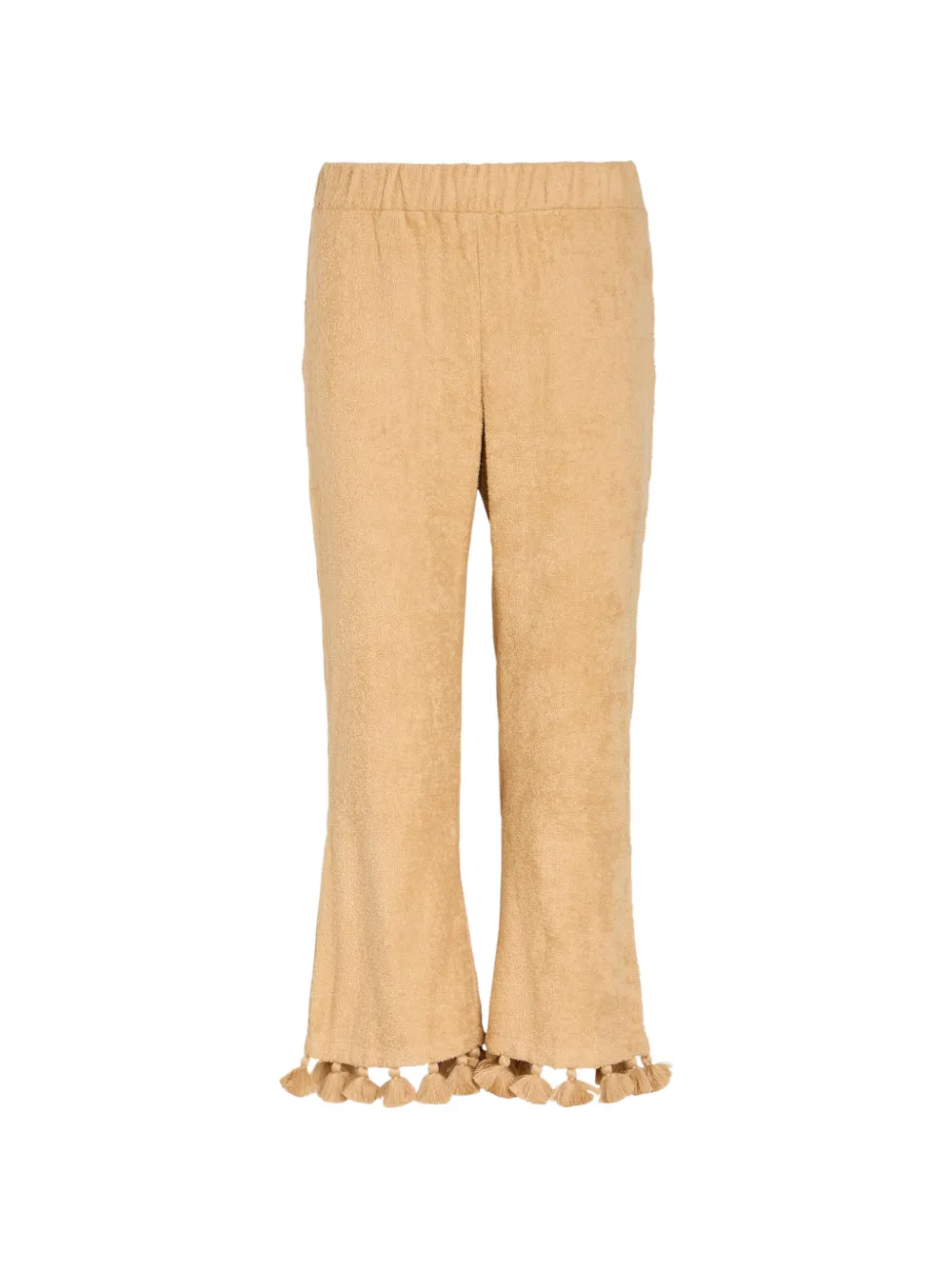 Cap d'Antibes Morgane tassel-trim trousers - Nude