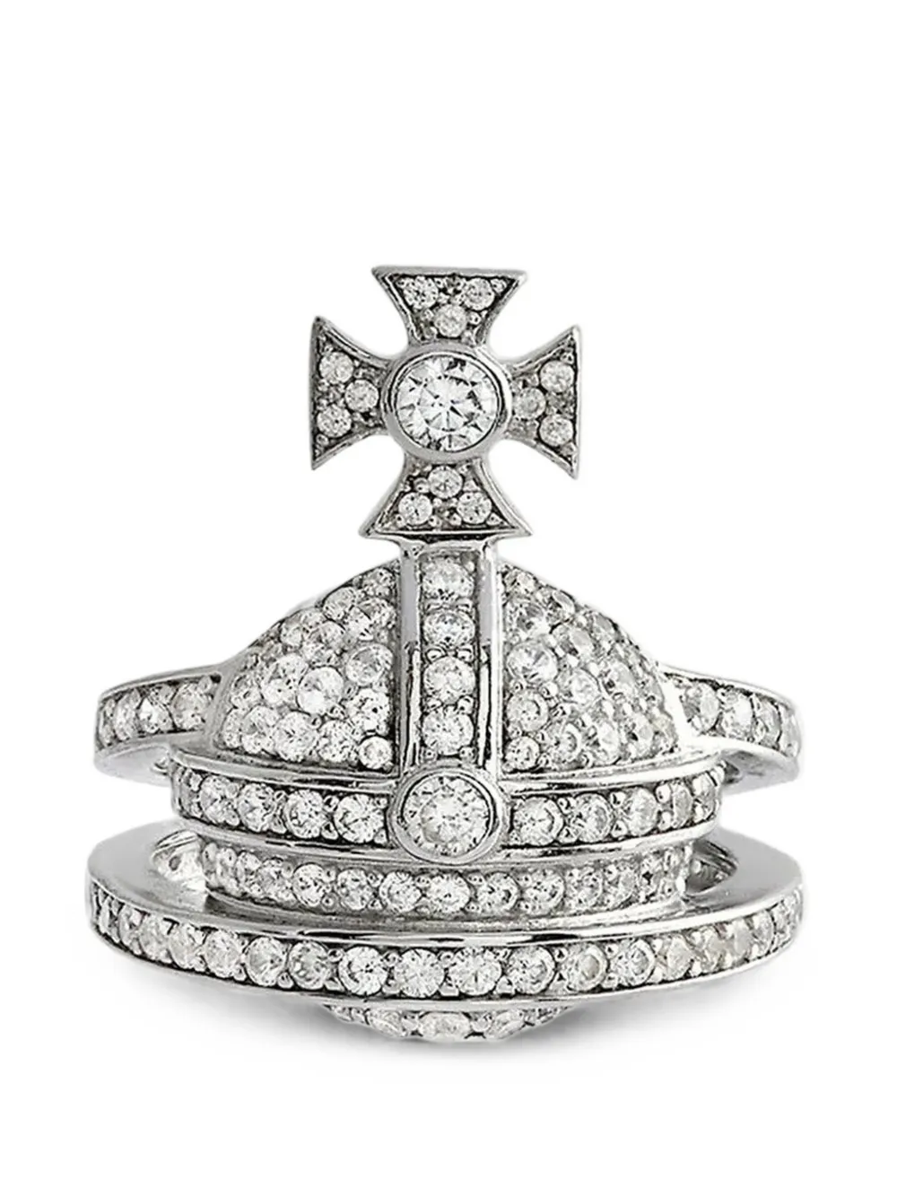 Vivienne Westwood Orb crystal-embellished ring - Argento