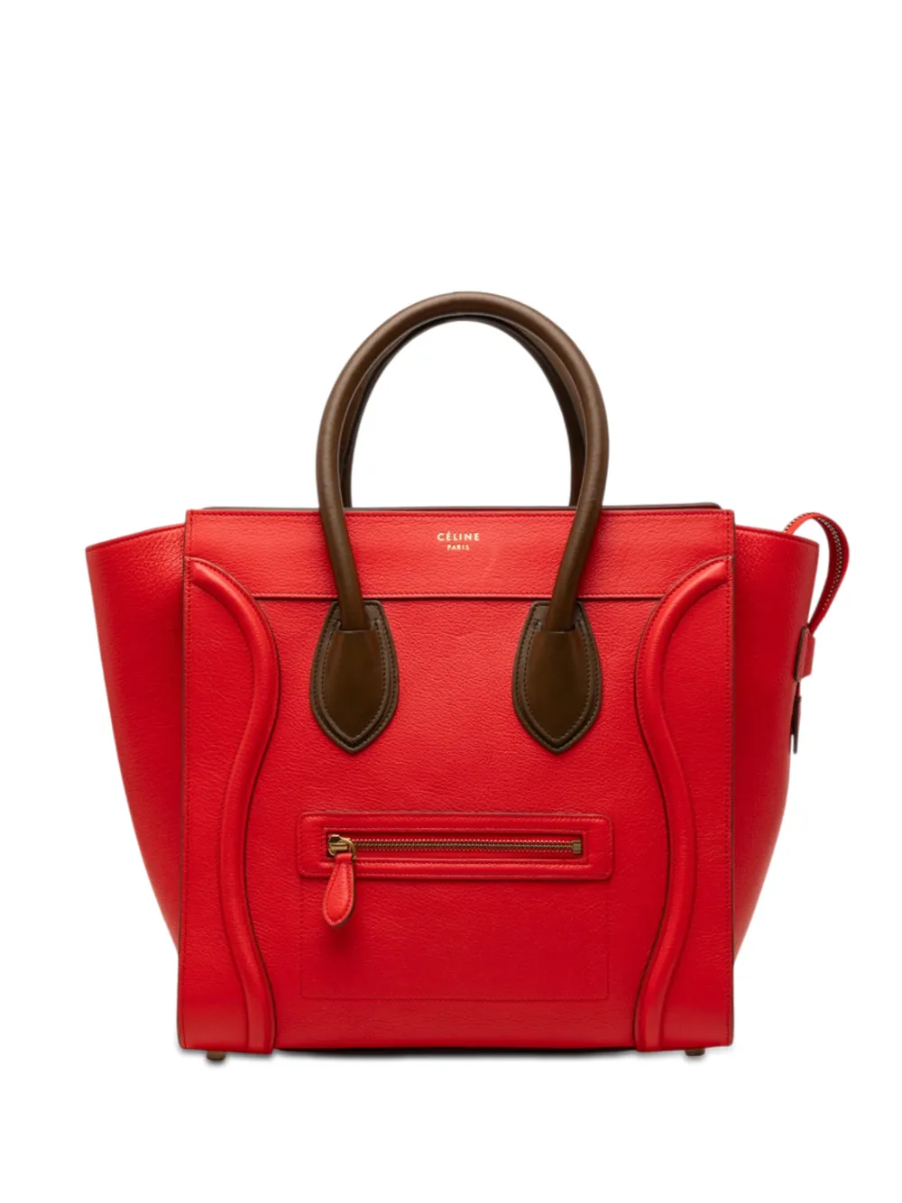 Celine Pre-Owned Borsa tote Luggage mini in pelle bicolore 2014 - Rosso