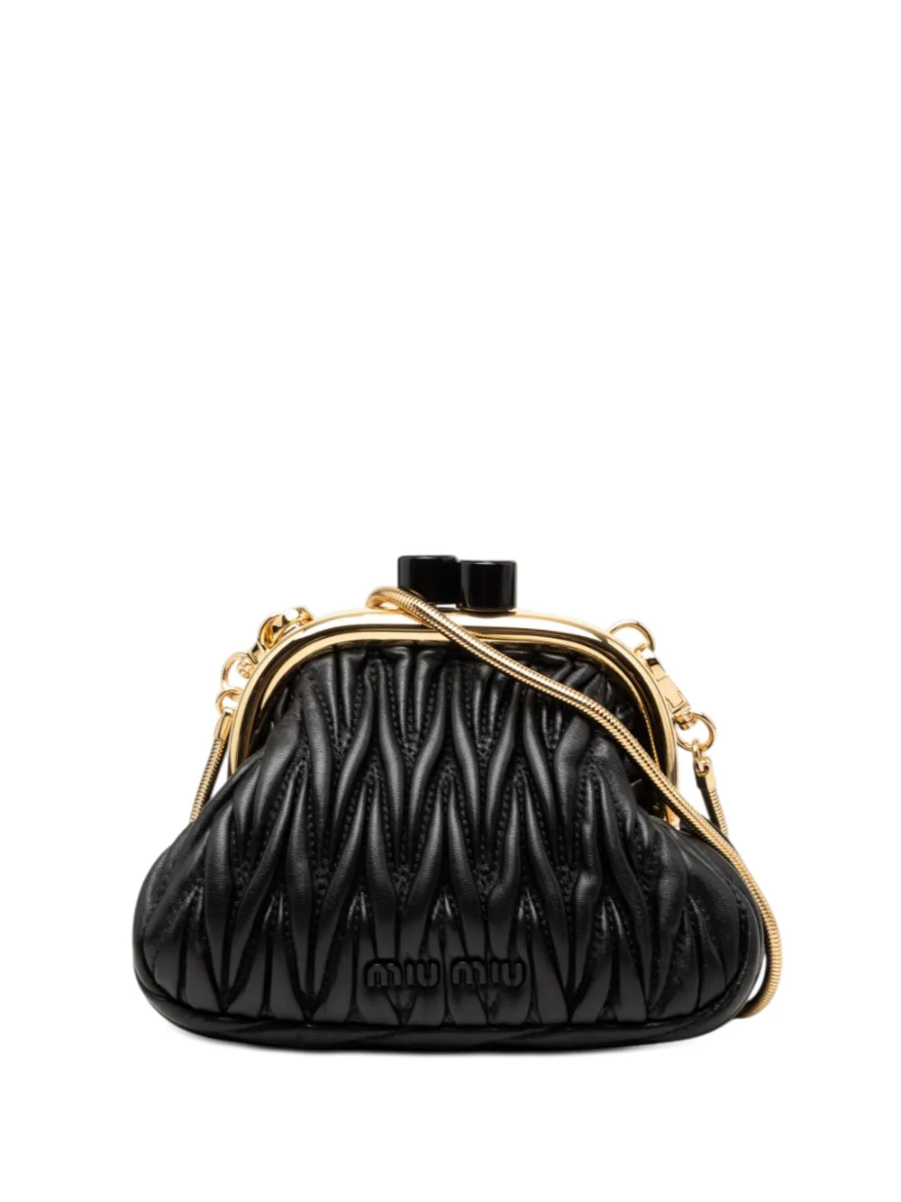 Miu Miu Pre-Owned Borsa a tracolla Belle mini in nappa matelassé 2010-2026 - Nero