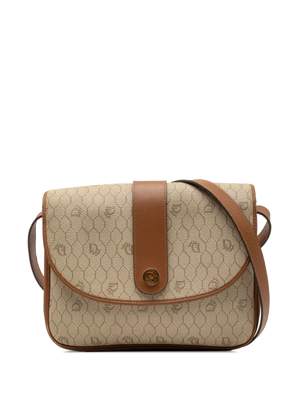 Christian Dior Pre-Owned Borsa a tracolla in tela cerata con motivo a nido d'ape e catena XX secolo - Toni neutri