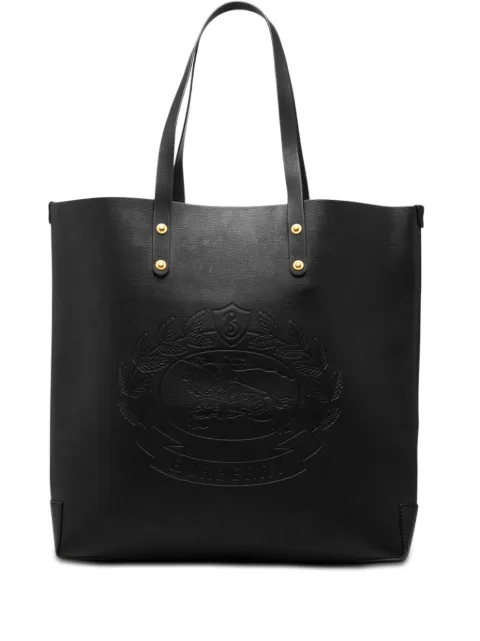Burberry Pre-Owned 2000-2017 Large Embossed Leather Crest tote bag