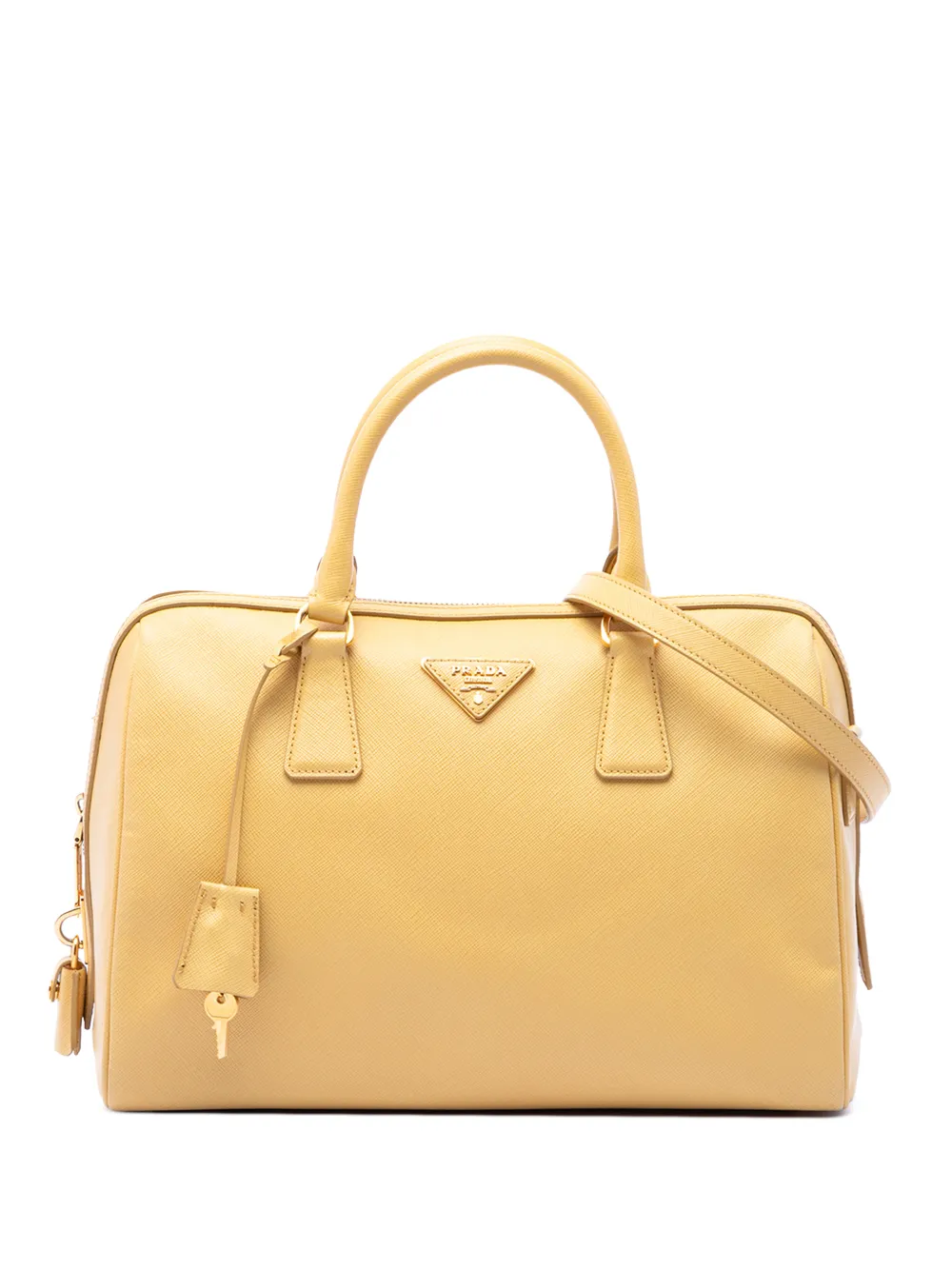 Prada Pre-Owned 2010-2026 Saffiano Lux Boston Satchel-Tasche - Gelb