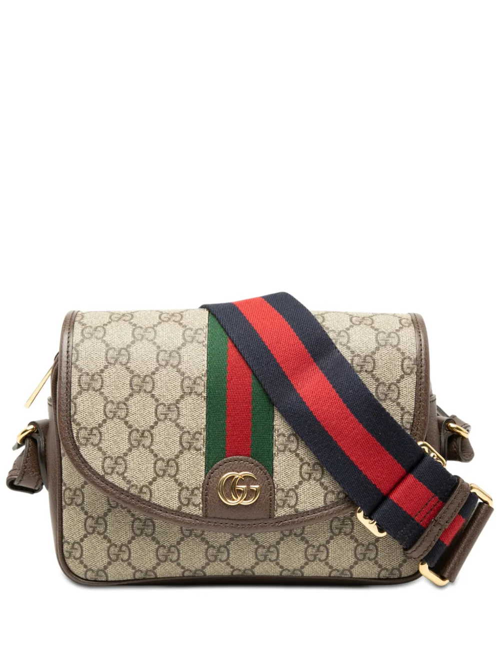 Gucci Pre-Owned Borsa a tracolla Ophidia in tessuto GG Supreme con decorazione Web 2016-2026 - Toni neutri