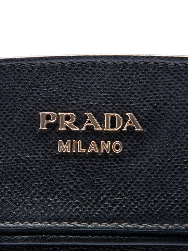 Prada Pre-Owned 2013-2026 Bicolor Saffiano Cuir Trimmed Canvas