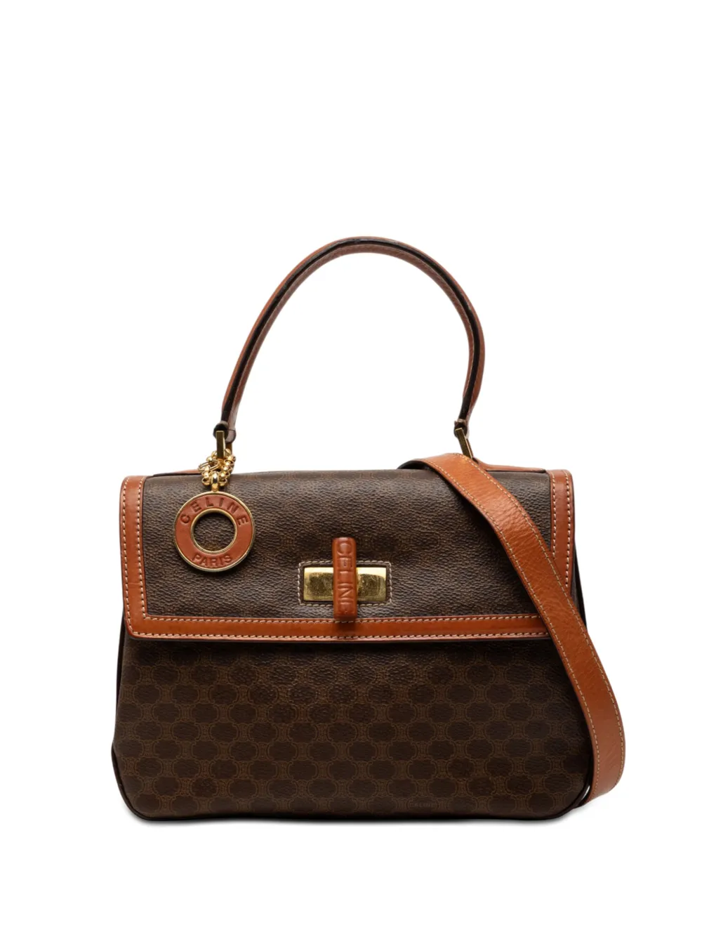 Celine Pre-Owned Borsa a tracolla in tela cerata Macadam 1995 - Marrone