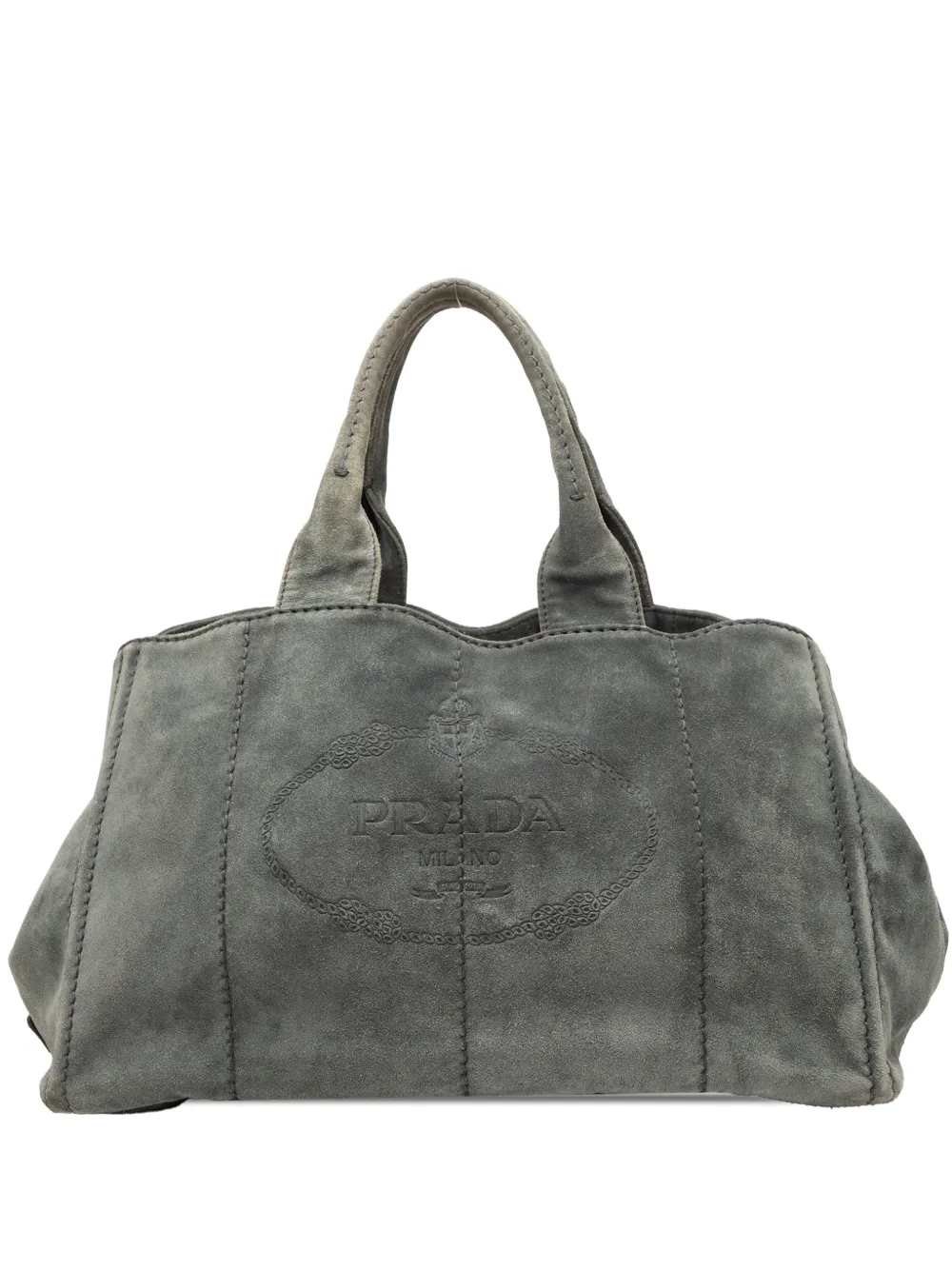 Prada Pre-Owned Borsa a tracolla Canapa grande 2013-2026 - Grigio